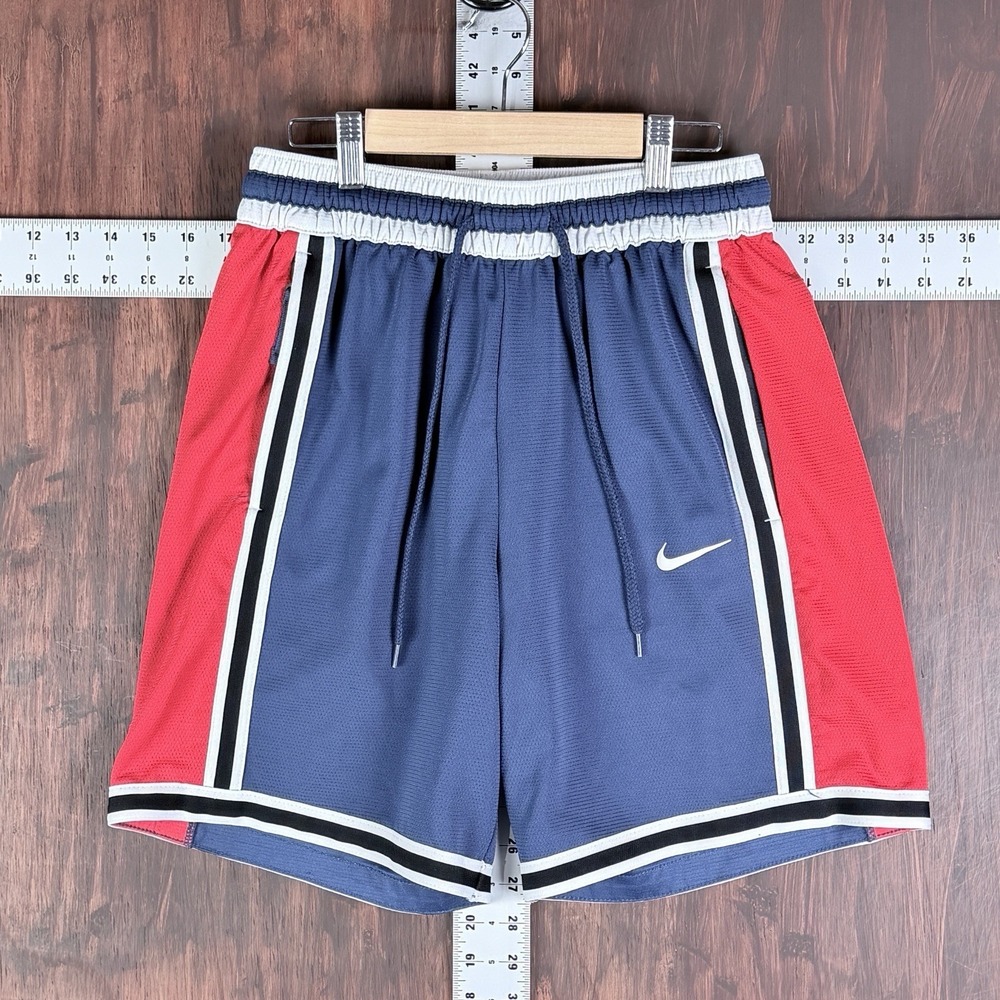 Nike Dri-Fit Shorts Basketball Mesh Pants Red White Blue RWB CV1897-410 Small